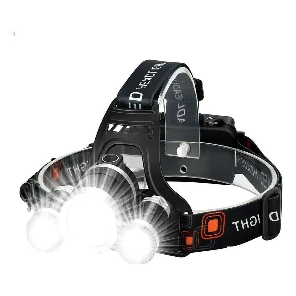 Holofote Lanterna De Cabeça 3 Leds Recarregável Super Forte