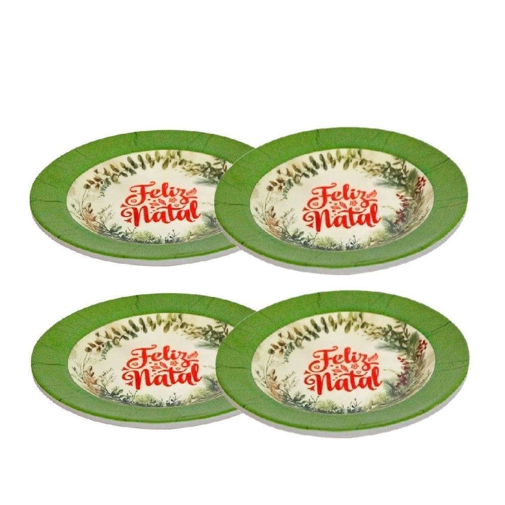 Kit 4 Pratos Para Jantar Em Melamina Guirlanda 25cm