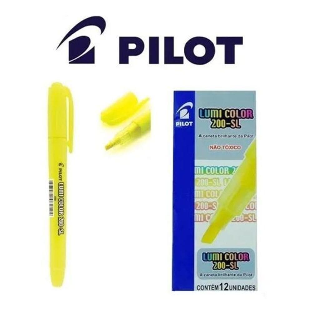3X Caneta Marca Texto Pilot Lumi Color 12 Un Cor Amarelo