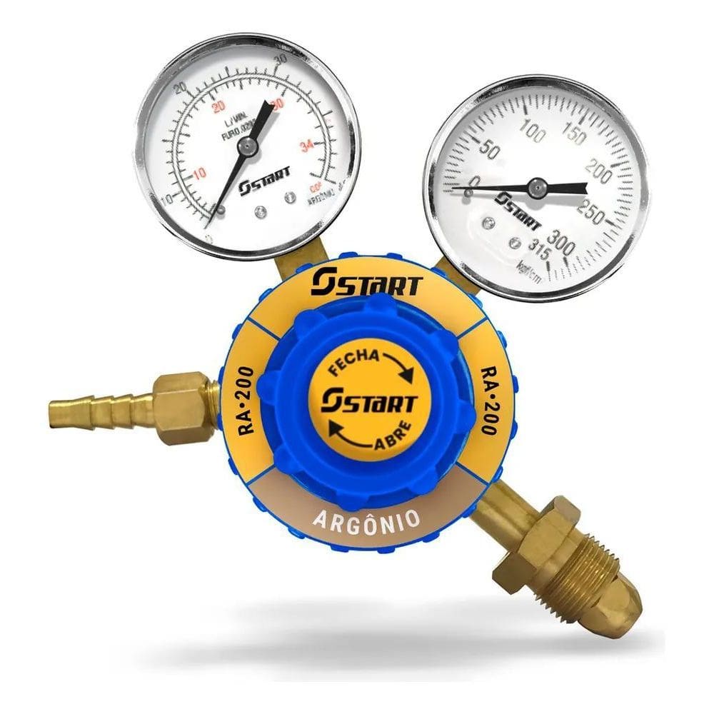 Regulador Para Cilindro De Argônio Com 2 Manômetros Ra200 St