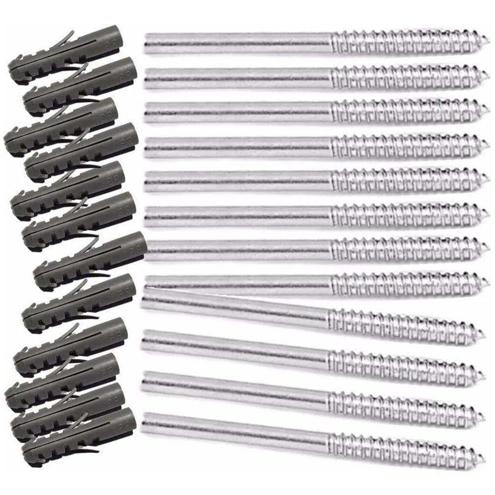 10 Suporte Invisível Para Prateleiras Pino 20Cm + Bucha N.10