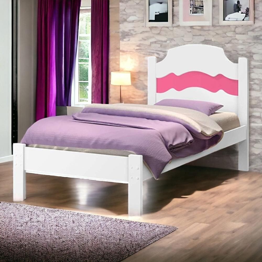 Cama Íris Branco com Aplique e Colchão Cambel