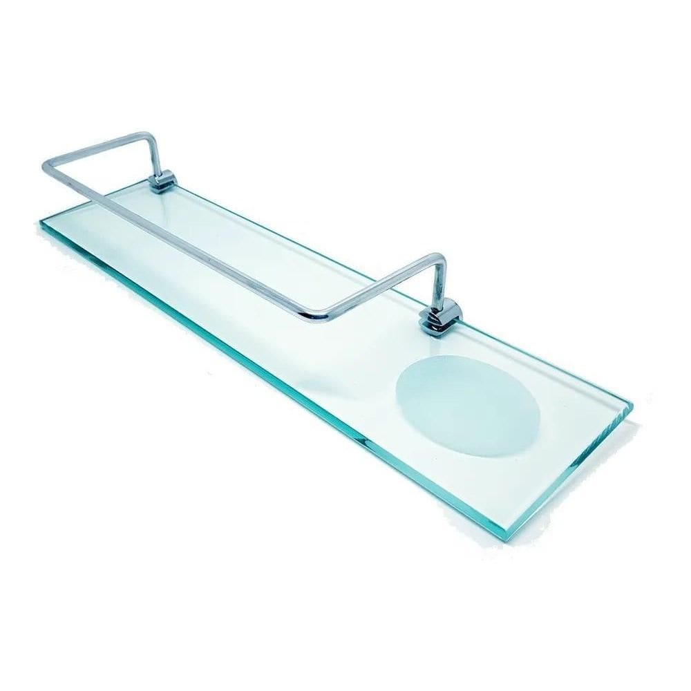 Porta Shampoo Com Saboneteira Em Vidro Incolor  40 Cm