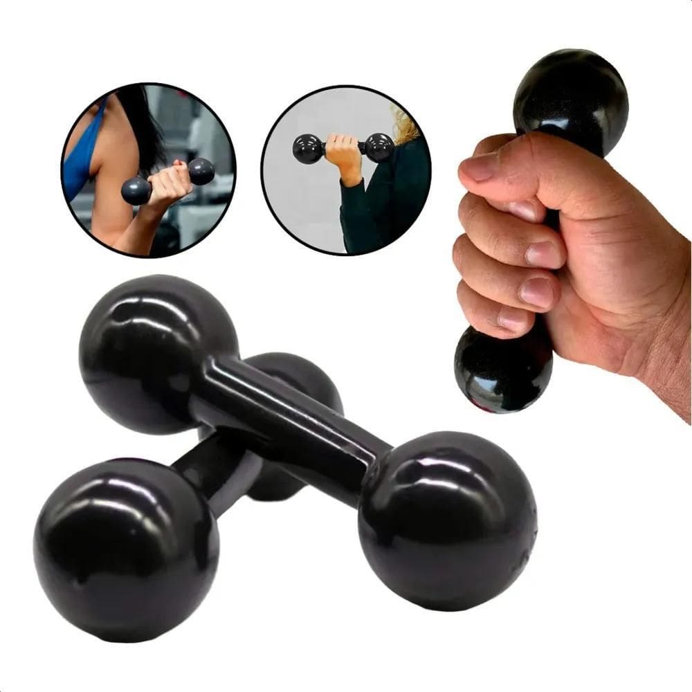 Halter 1Kg Peso Bola Emborrachado Par Exercício Em Casa Acad