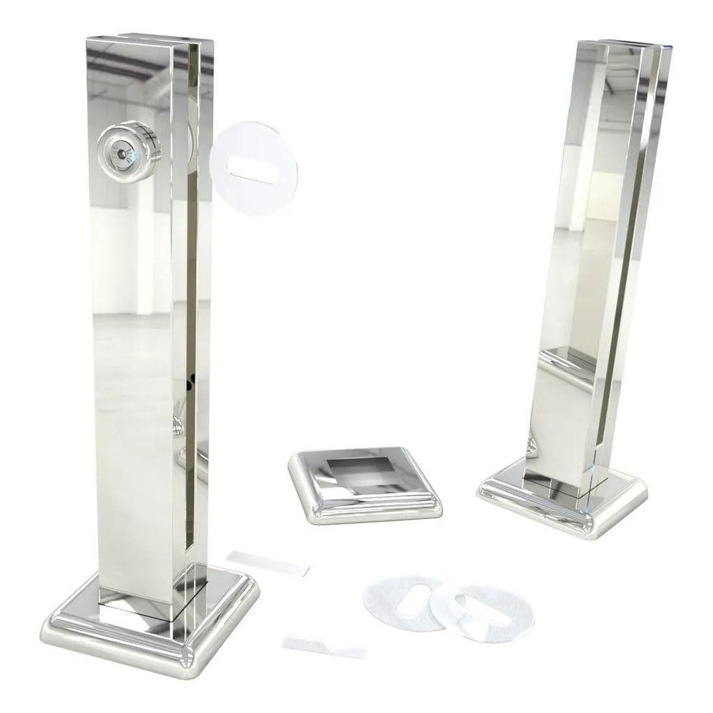 Torre Pinça Aco Inox Vidro Corrimão 30Cm Guarda Corpo