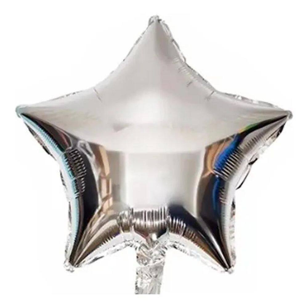 Balão Metalizado Estrela 45 Cm - - 10 Unidades