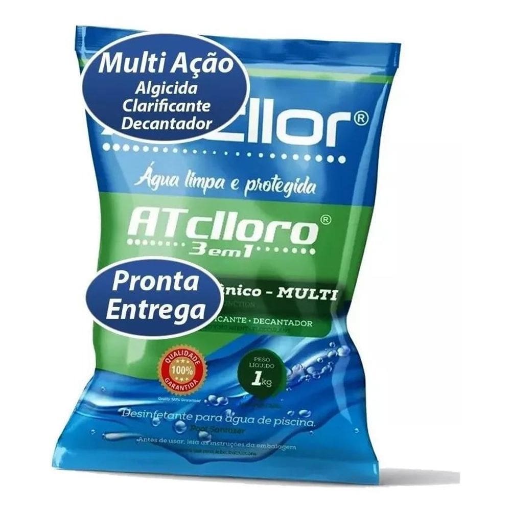 Atcllor Limper 1Kg Multi Ação 3 Em 1 Cloro Para Piscinas