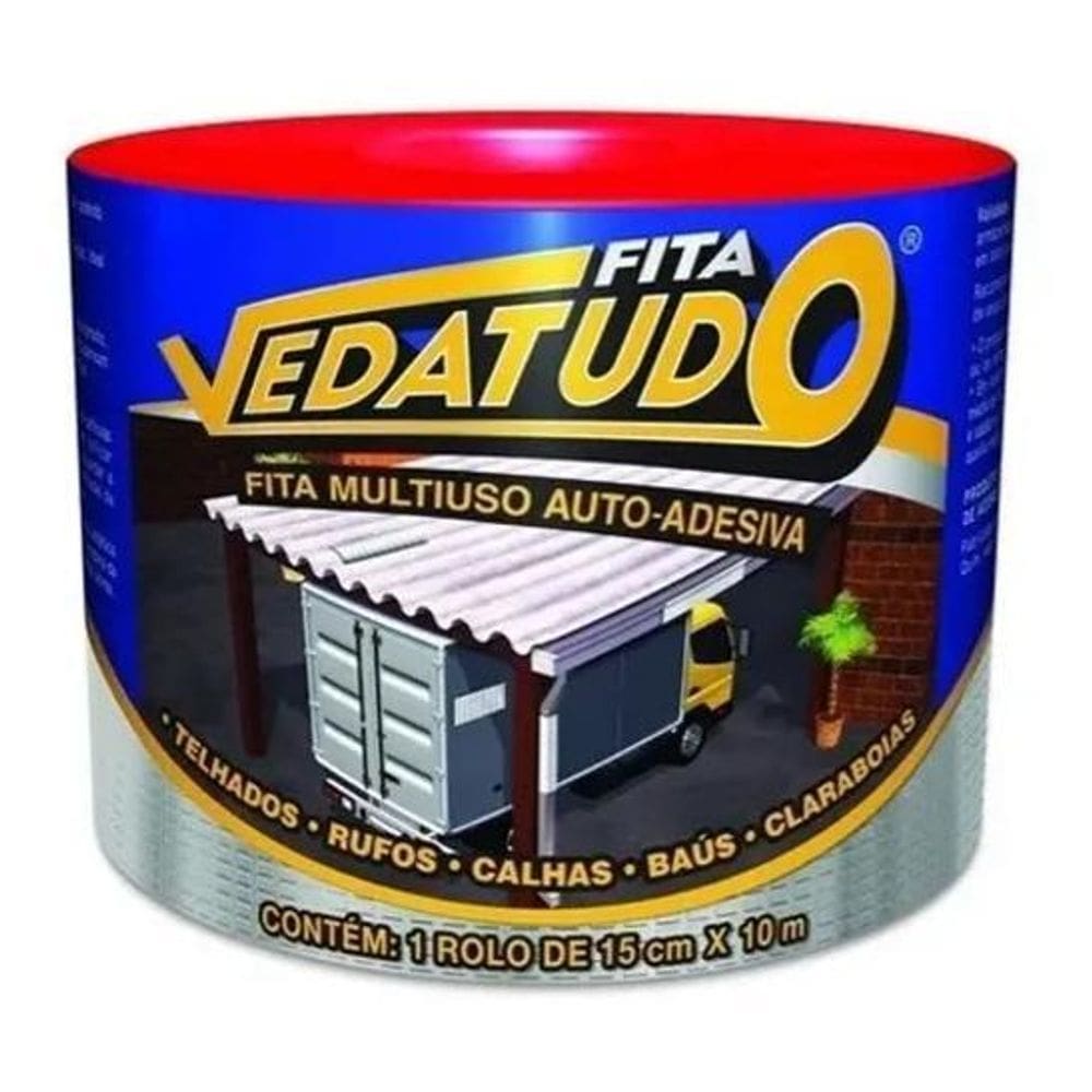 Manta Asfaltica Aluminizada Telhado Auto Adesiva - 15Cmx10M