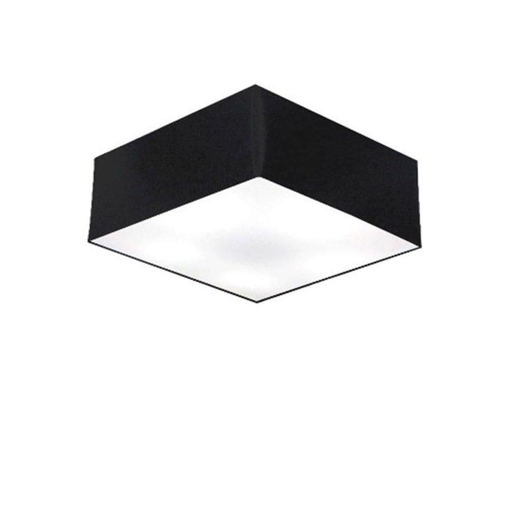 Plafon Quadrado Vivare Md-3001 Cúpula Em Tecido 12/35x35cm - Bivolt Preto 127/220v