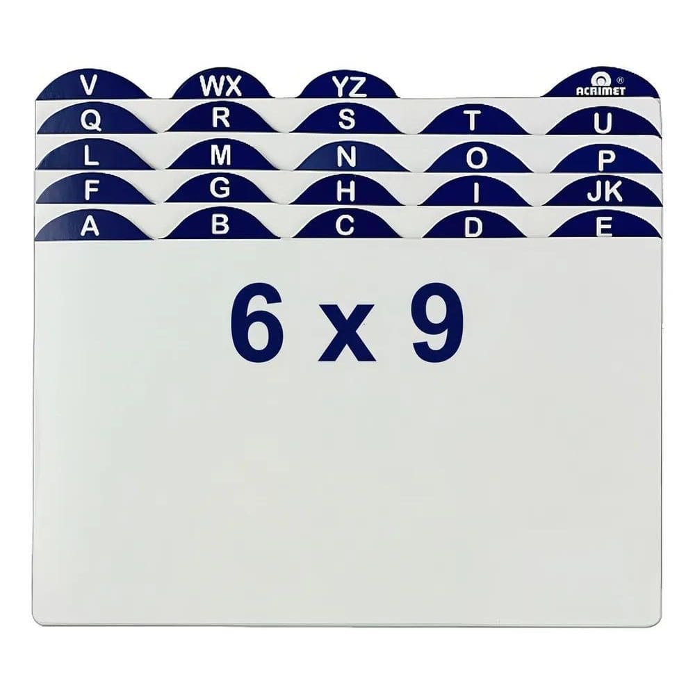 Indice Para Fichario Mesa A-Z 6X9 Organizador Fichas Acrimet