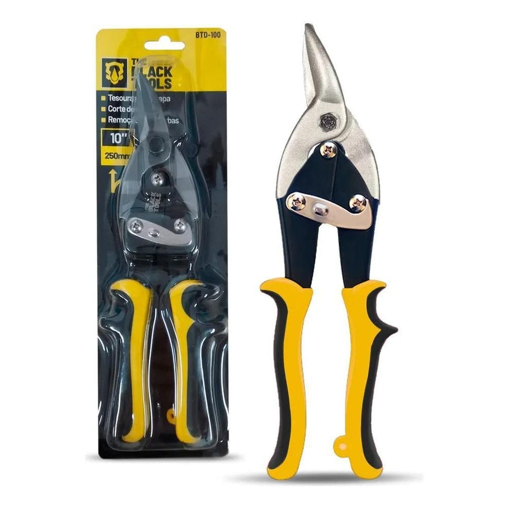 Tesoura Para Corte Chapa Calhas Direito The Black Tools