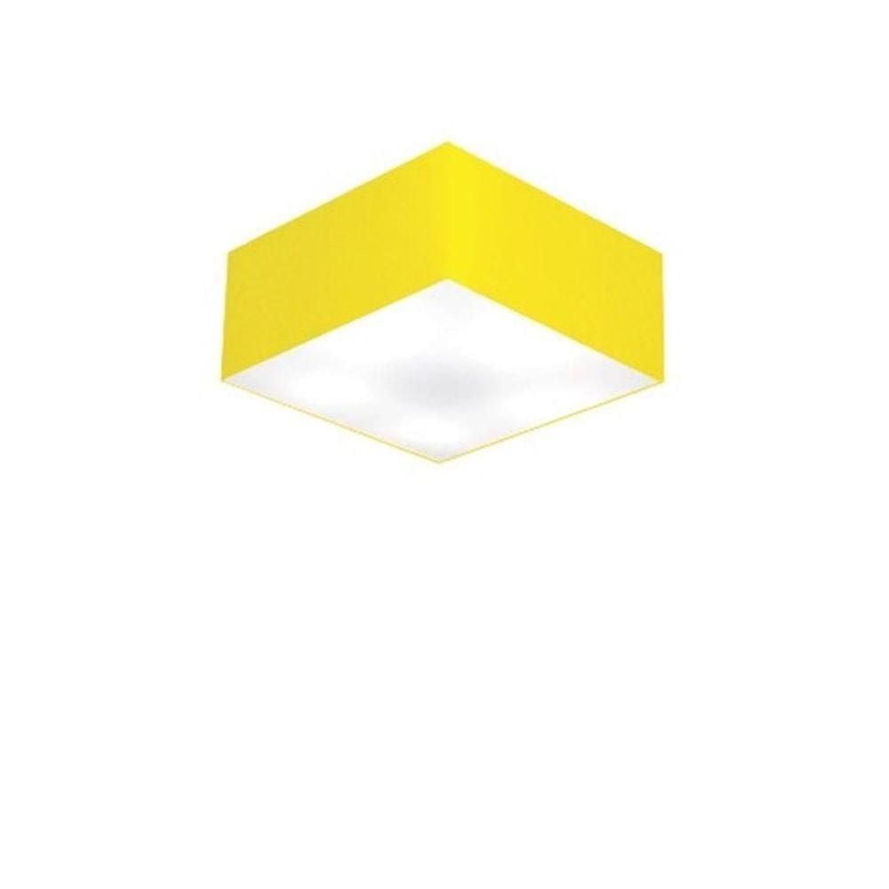 Plafon Quadrado Vivare Md-3000 Cúpula Em Tecido 12/25x25cm - Bivolt Amarelo 127/220v