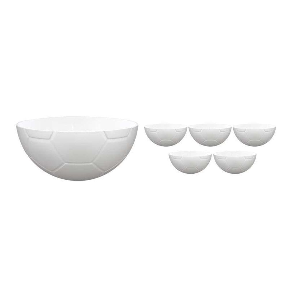 Kit 6 Petisqueira Futebol Branco 240Ml Plástico