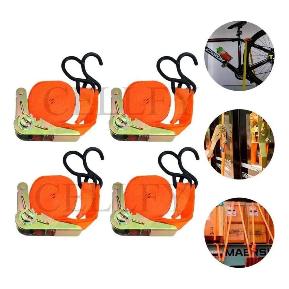 Kit 4 Jogos Cinta Catraca De Amarração Carga Vonder 4,5Metro