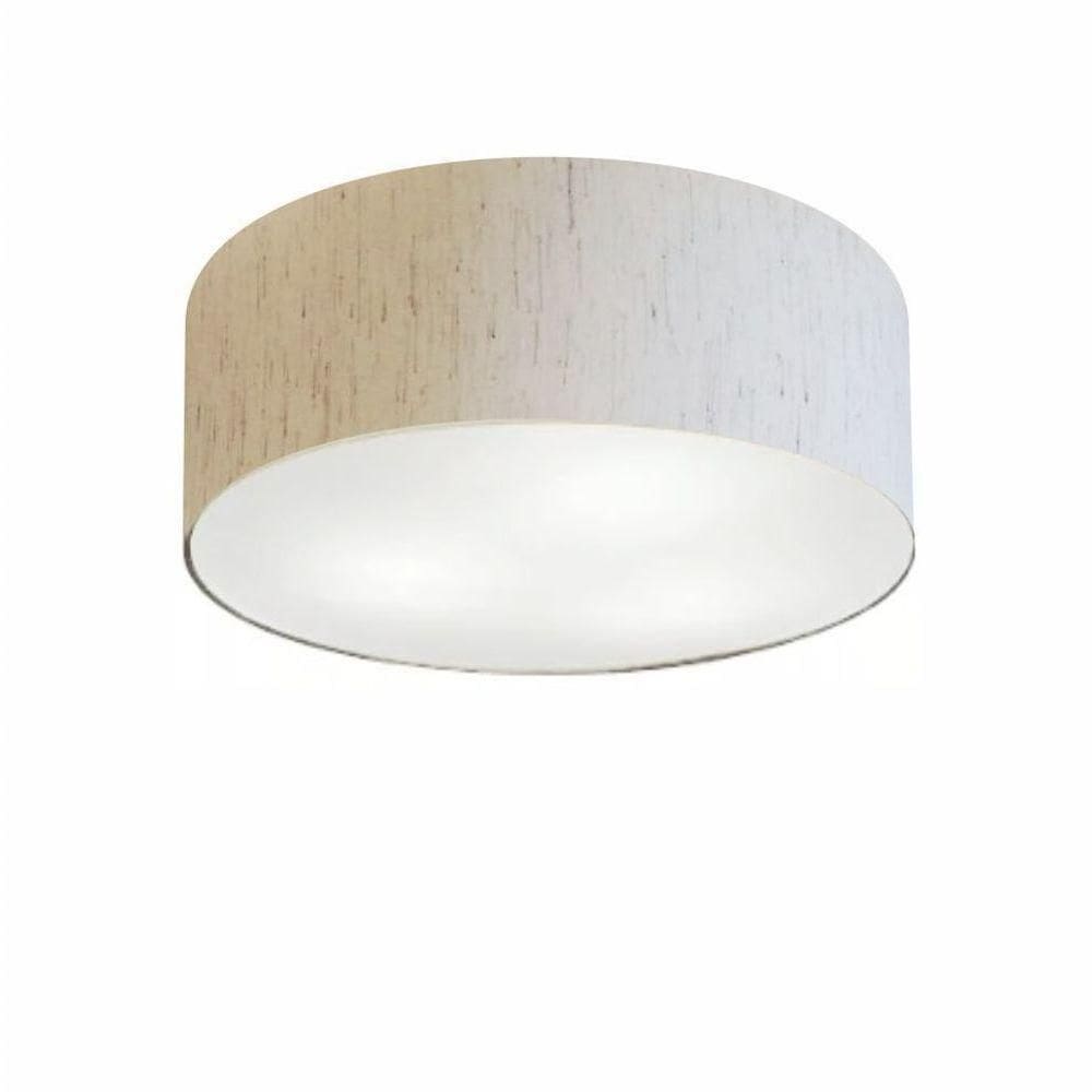 Plafon Para Sala De Jantar Cilíndrico Sj-3046 Cúpula Cor Linho Bege