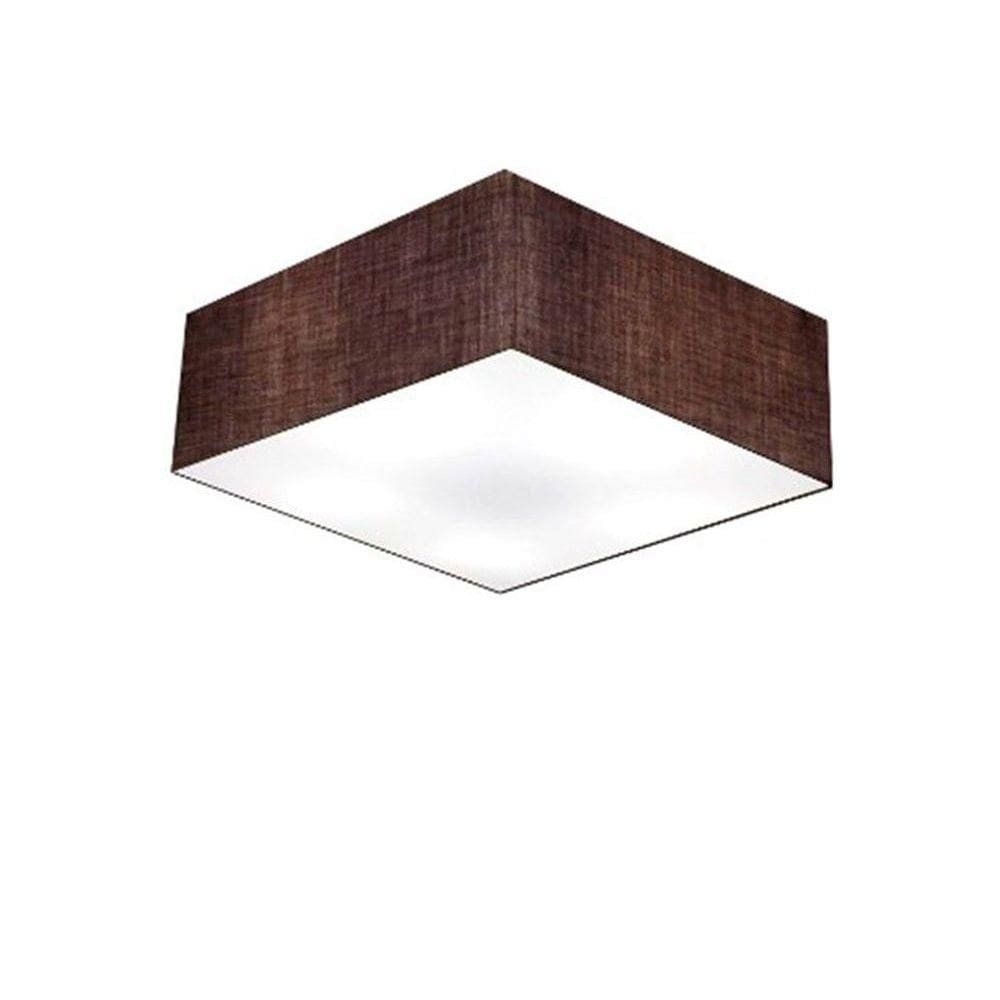 Plafon Quadrado Vivare Md-3001 Cúpula Em Tecido 12/35x35cm - Bivolt Café 127/220v