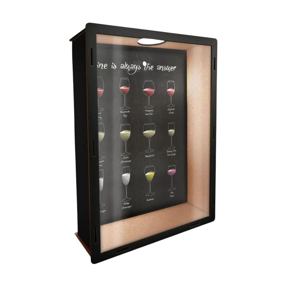 Quadro Porta Rolhas Vinho Wine Is Always The Answer 28X38Cm