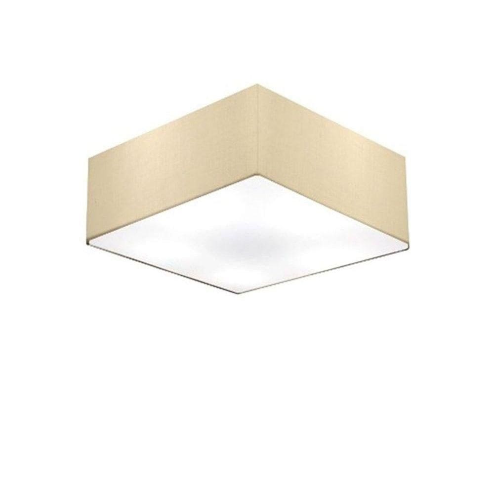 Plafon Quadrado Vivare Md-3001 Cúpula Em Tecido 12/35x35cm - Bivolt Algodão-crú 127/220v