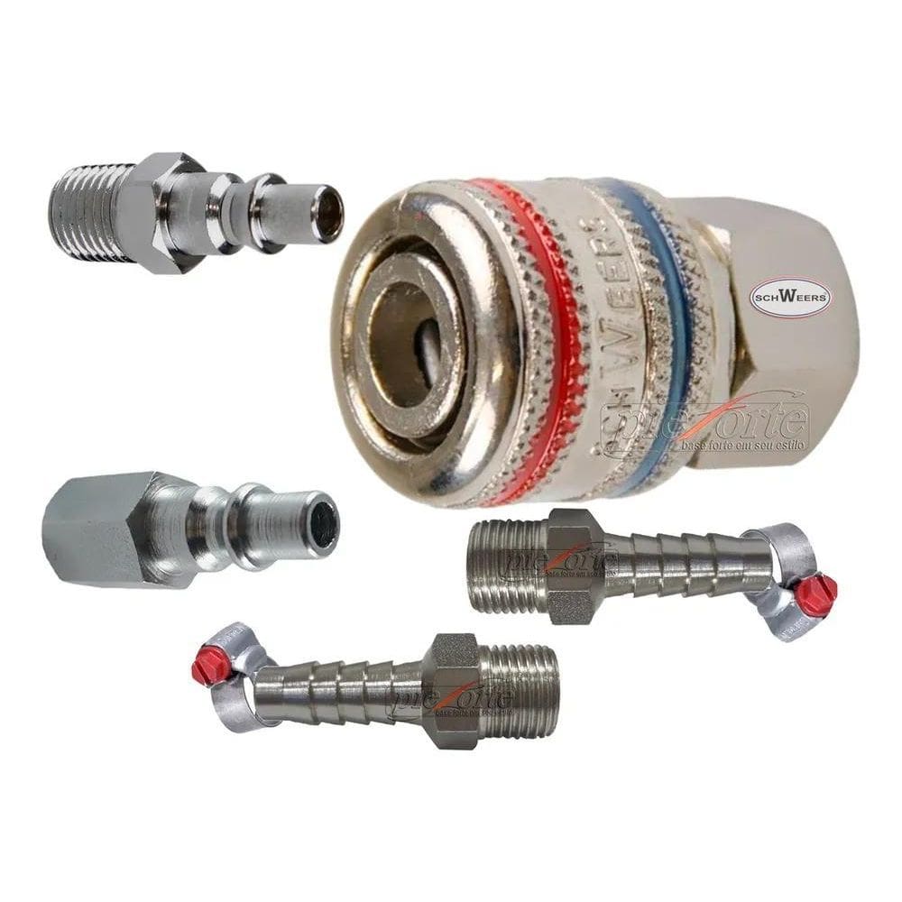 Engate Rápido Conexões P/Mangueira Pneumática 1/4 - Schweers