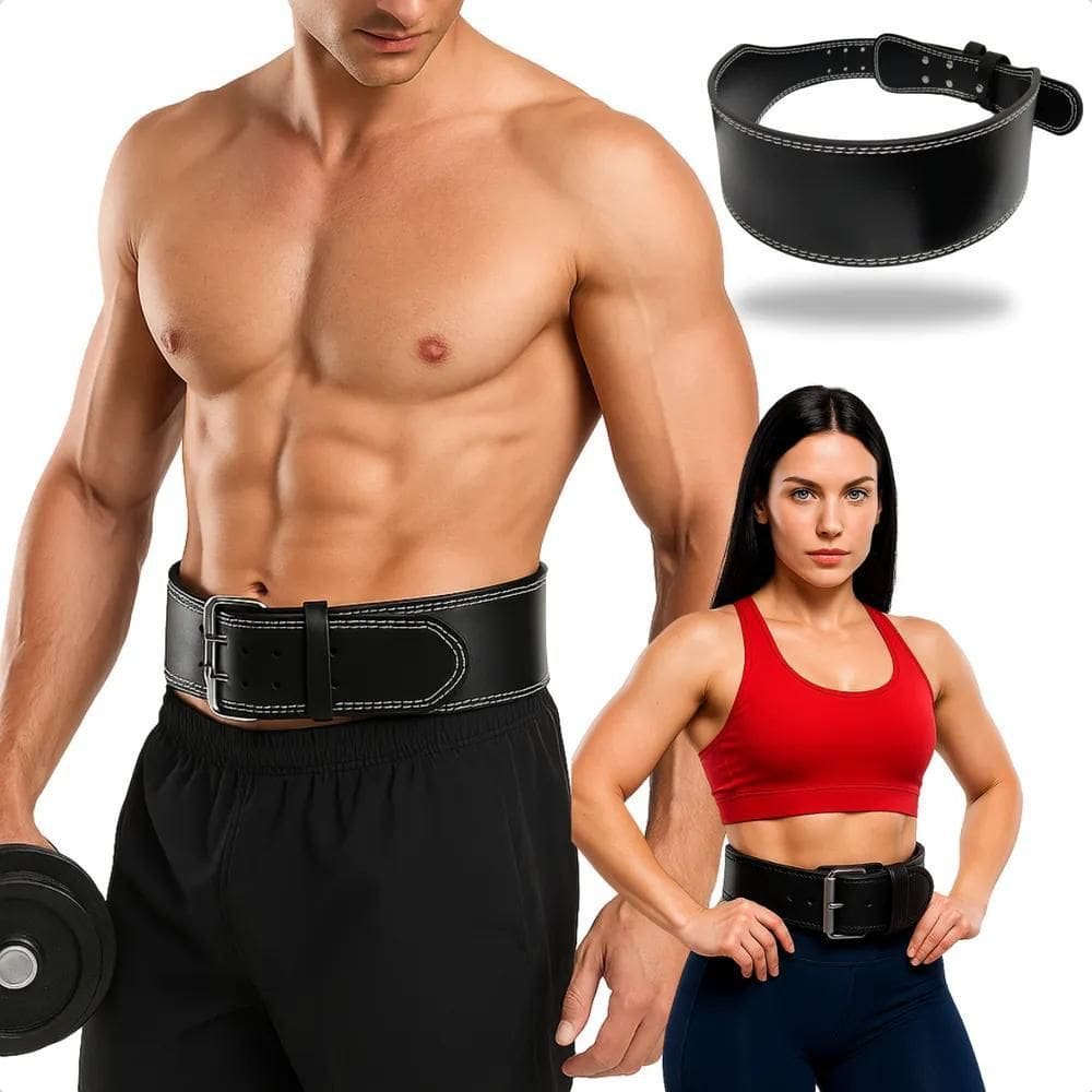 3X Cinturão De Couro Academia Crossfit Agachamento Fit