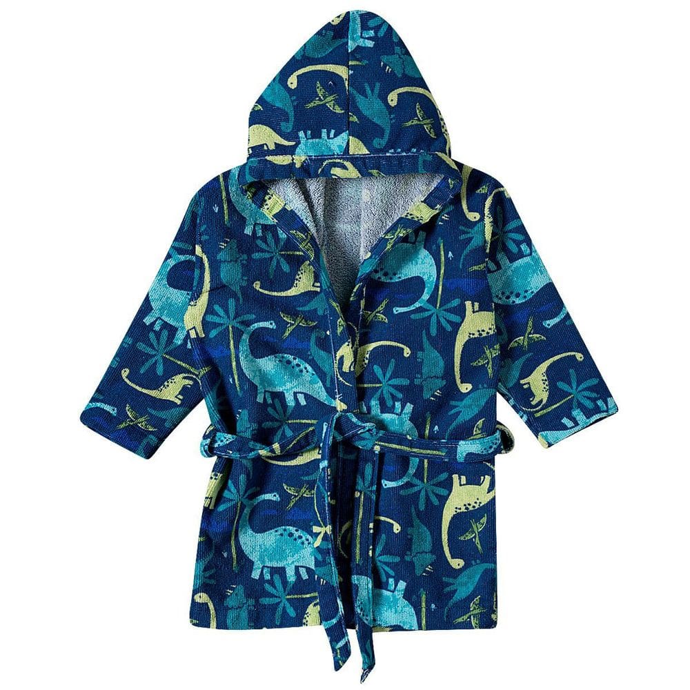 Roupão Praia Infantil Atoalhado com Capuz Dino Floresta Marinho Tip Top