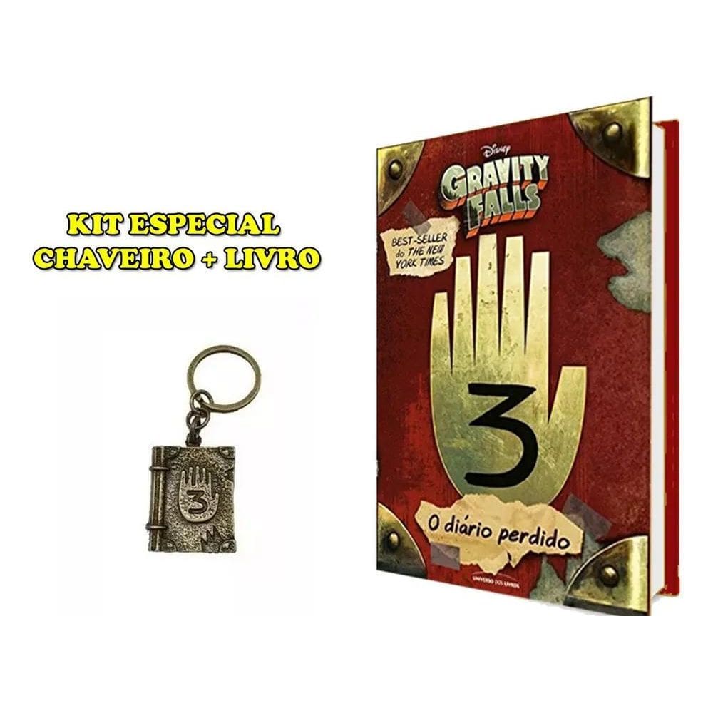 Livro Gravity Falls - Diário 3 + Chaveiro Diário 3 Em Metal