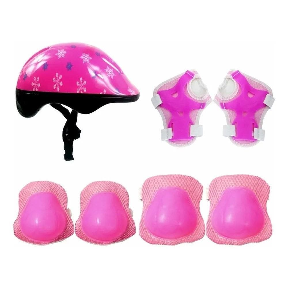 Kit De Proteção Feminino Infantil Rosa Radical Plus Rosa