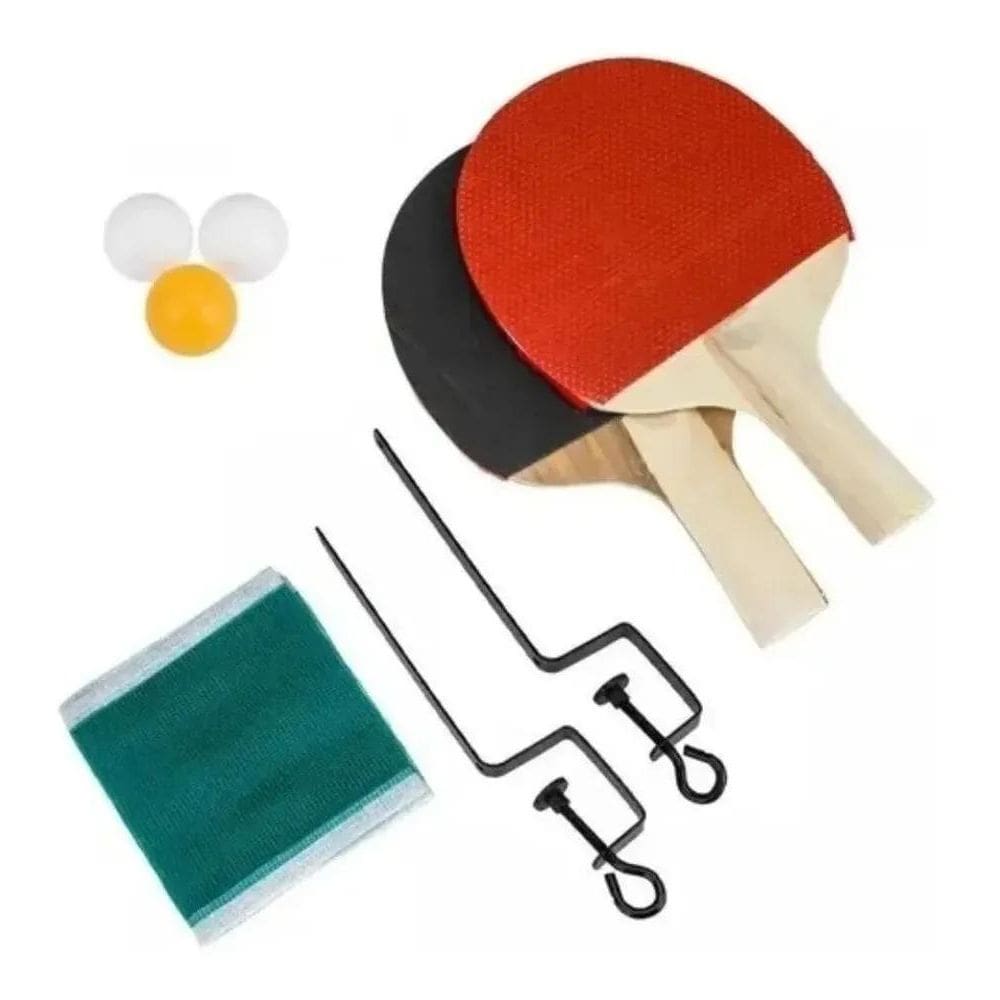 Conjunto Ping Pong Tênis De Mesa Raquetes Bolinhas Rede Cor