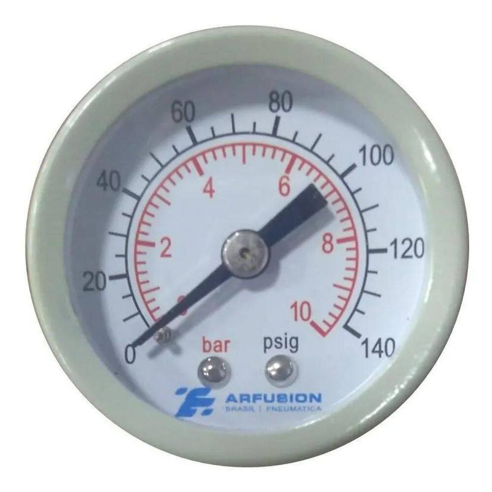 Manômetro Horizontal Rosca 1/8 Bsp Escala 0 A 10 Bar 150 Psi