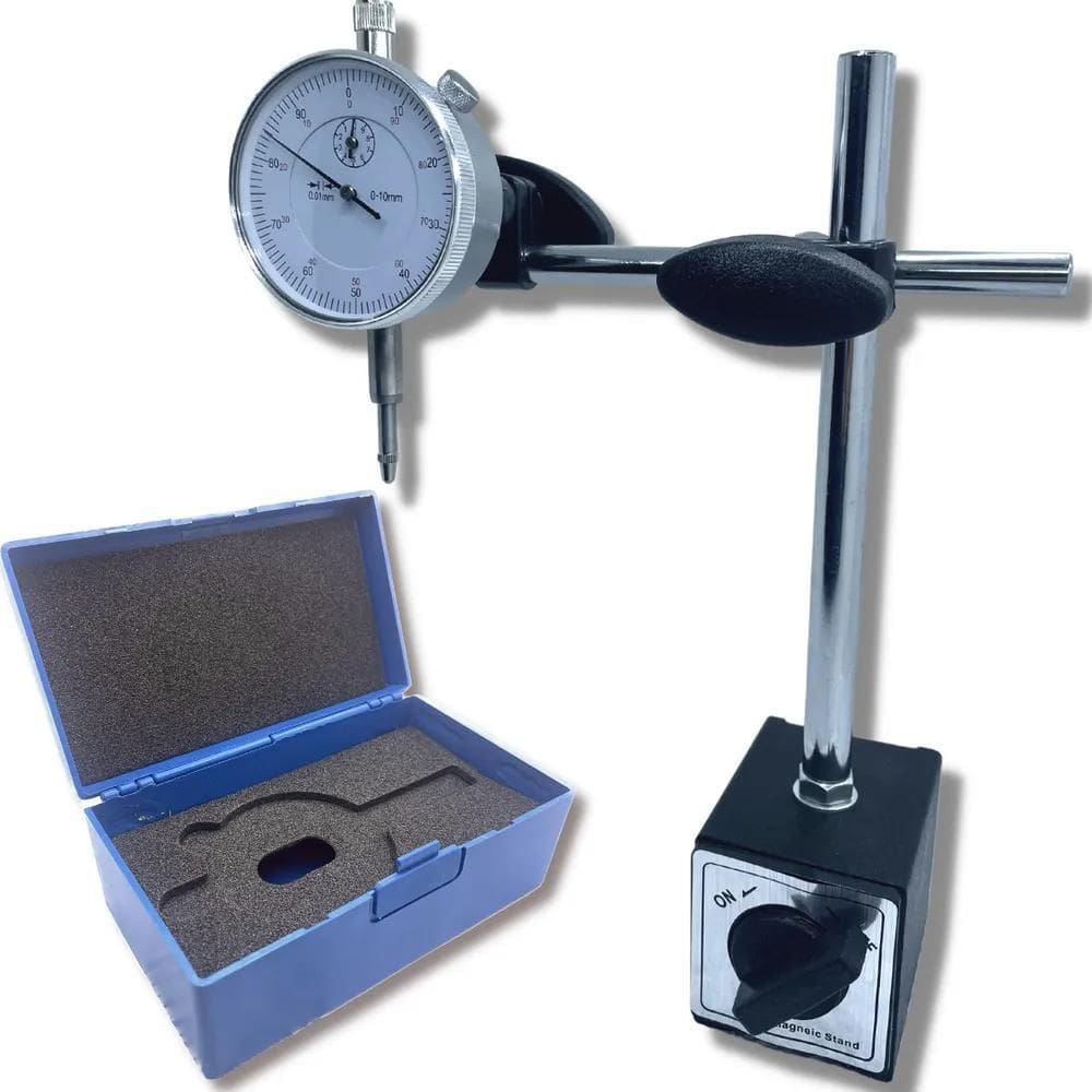 Base Magnetica Articulado + Relogio Comparador Profissional