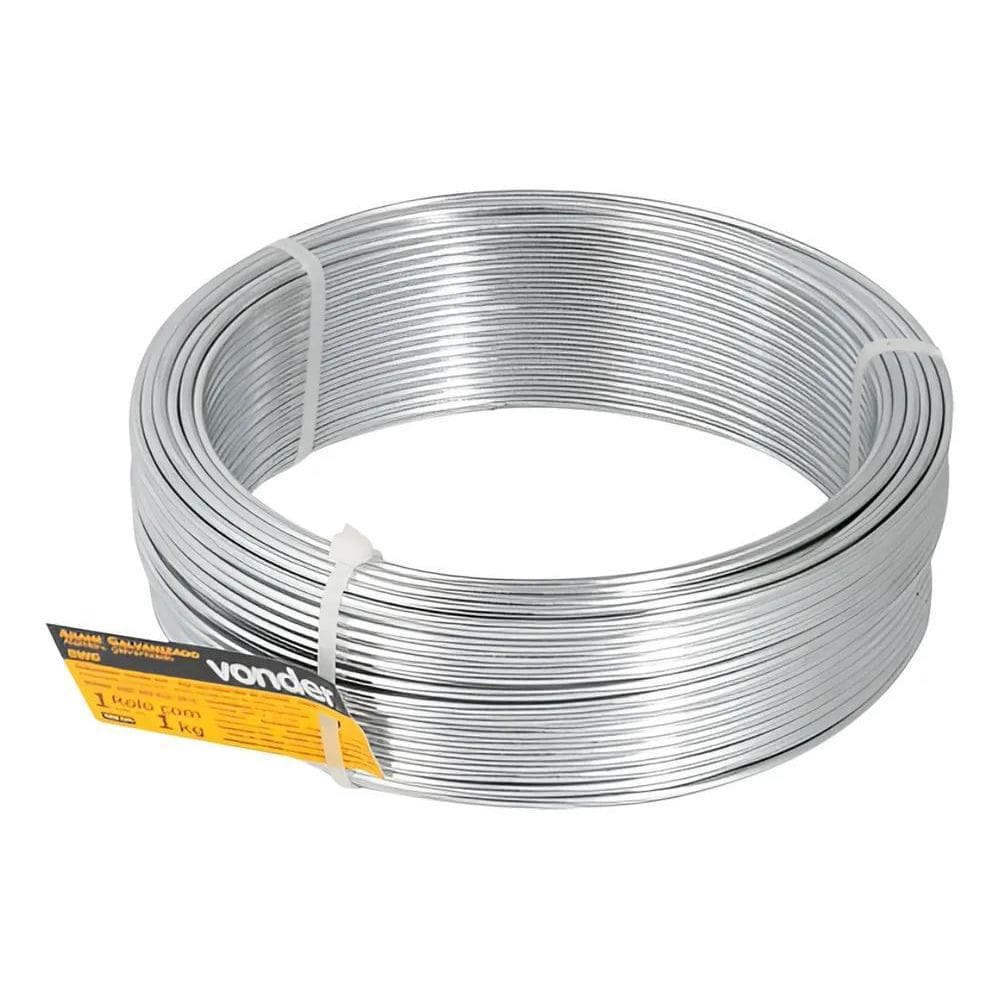 Arame Liso Galvanizado Rolo Bwg 18 Fio 1,24Mm 1Kg 106 Metros
