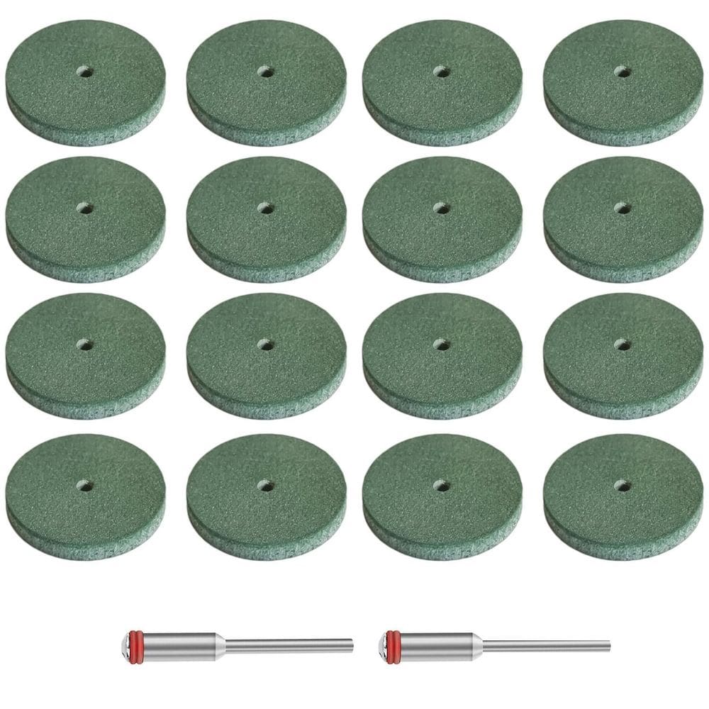 Kit 16 Rodas De Borracha 2 Hastes Médio Polir Micro Retífica