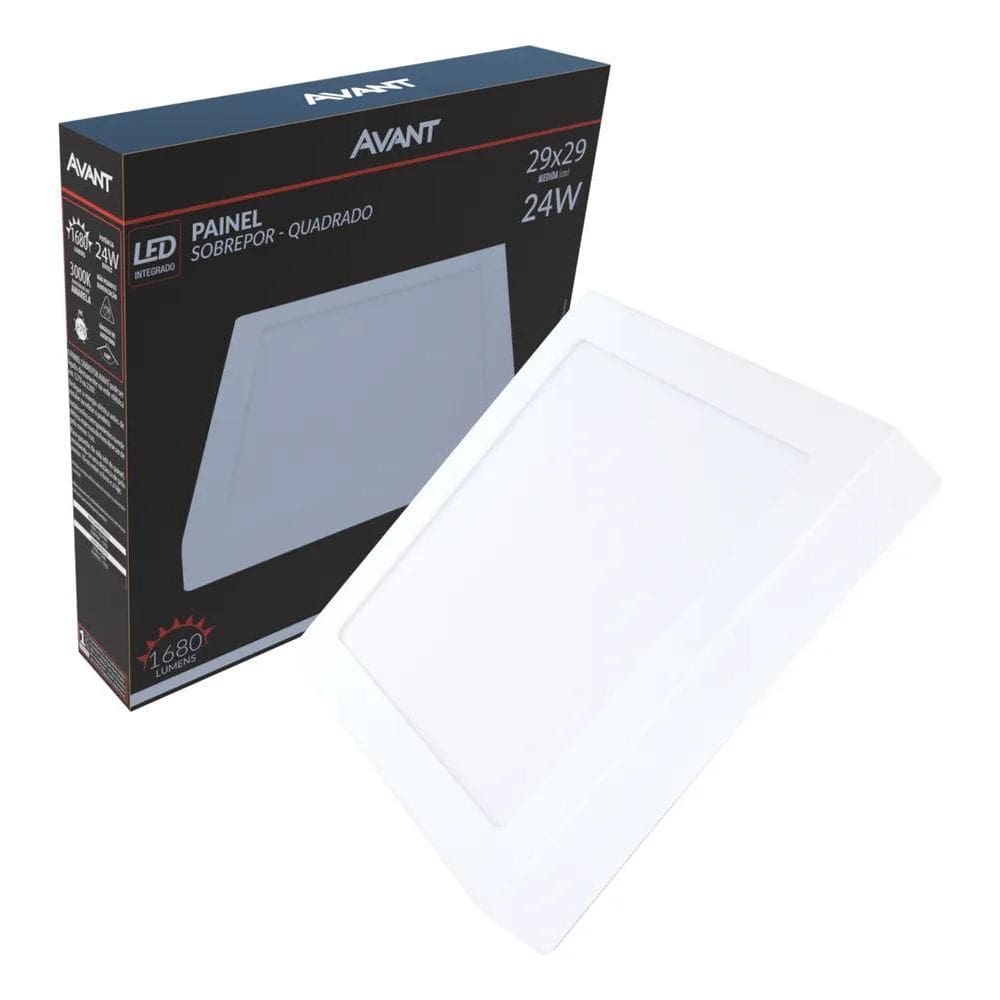 Plafon Led Quadrado Sobrepor 25W 30X30Cm 6500K