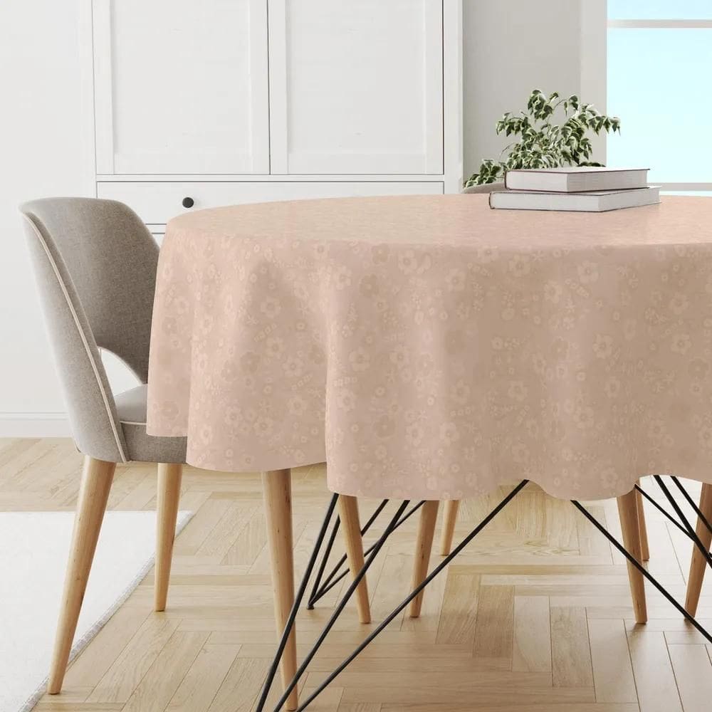 Toalha Mesa Plástica Térmica Floral Bg 4 Lugares Redonda Cor
