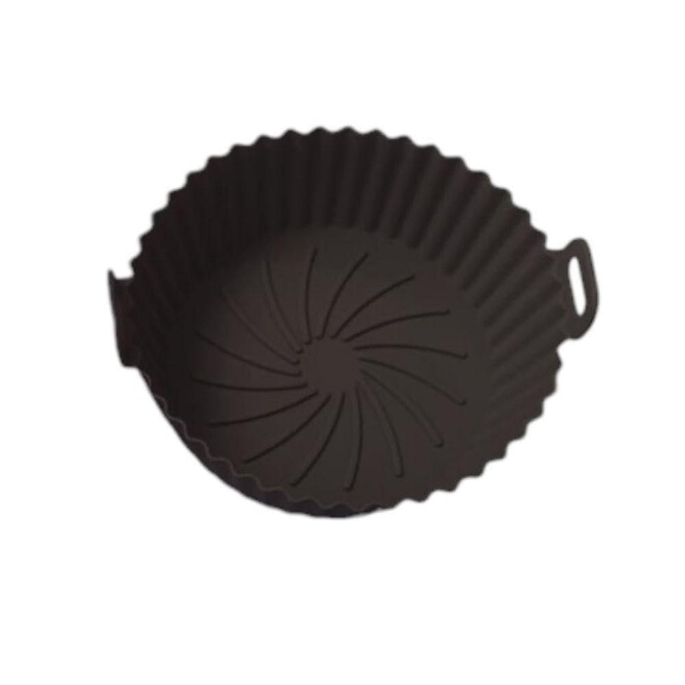 Tapete E Bandeja De Silicone Antiaderente Para Fritadeira A Ar - Preto