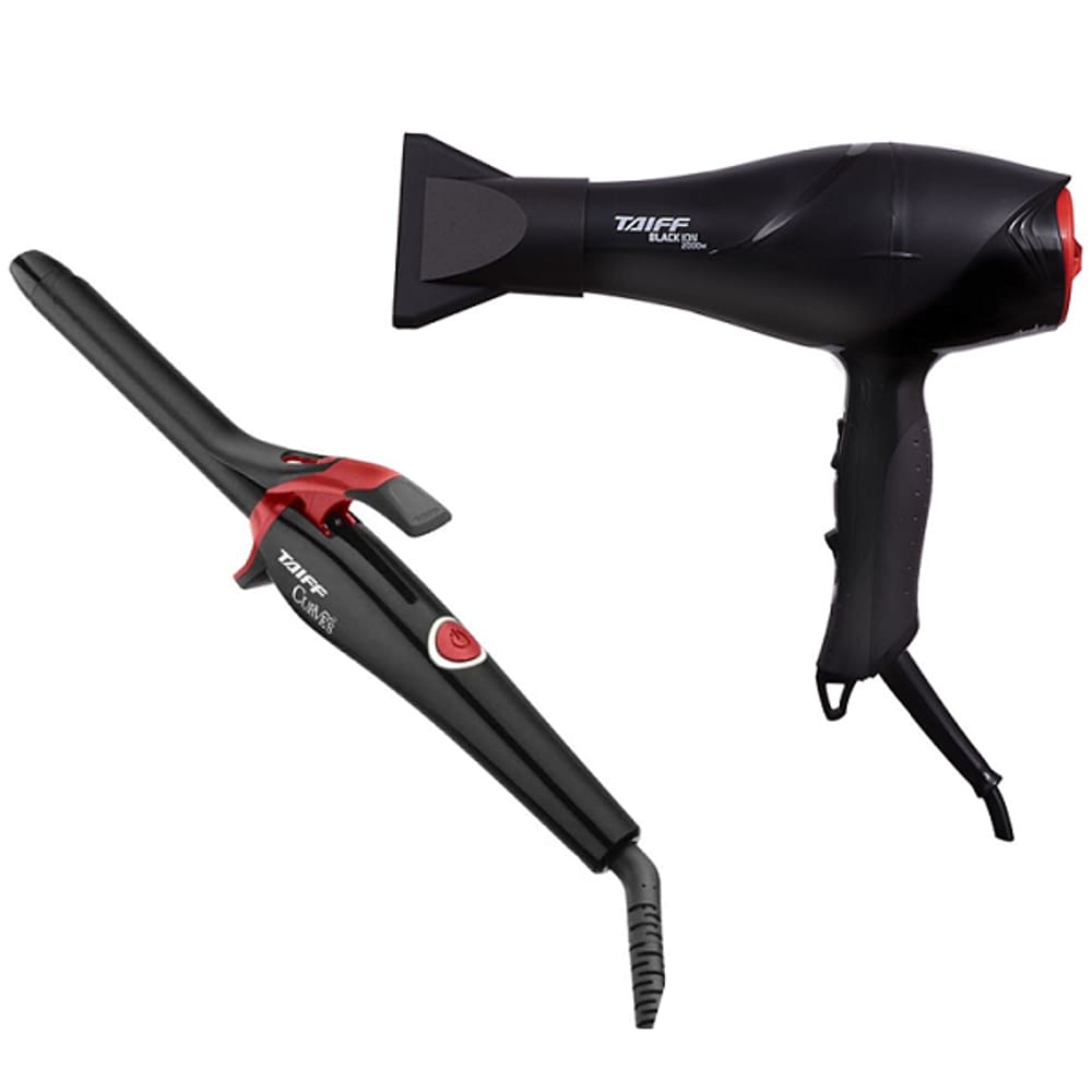 Taiff Secador Black Ion 2000W 110V e Modelador Curves 3/4 19mm Bivolt