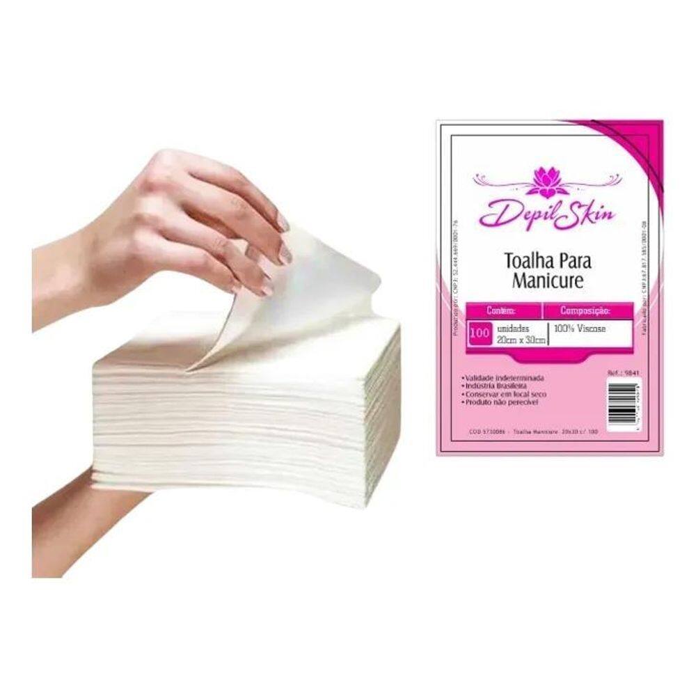Toalha Descartável Manicure 20X30 Alta Absorção 100 Unidades