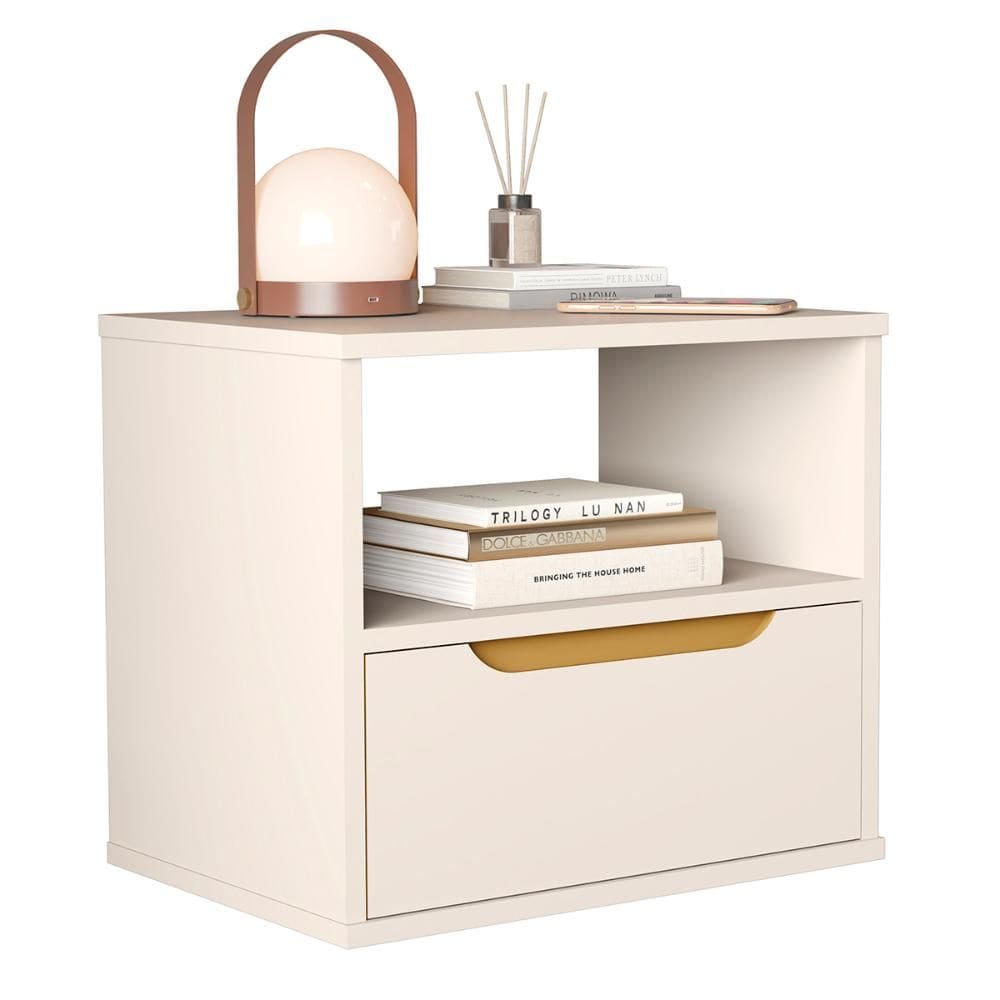 Mesa de Cabeceira Suspensa Jatobá Quarto com 1 Gaveta