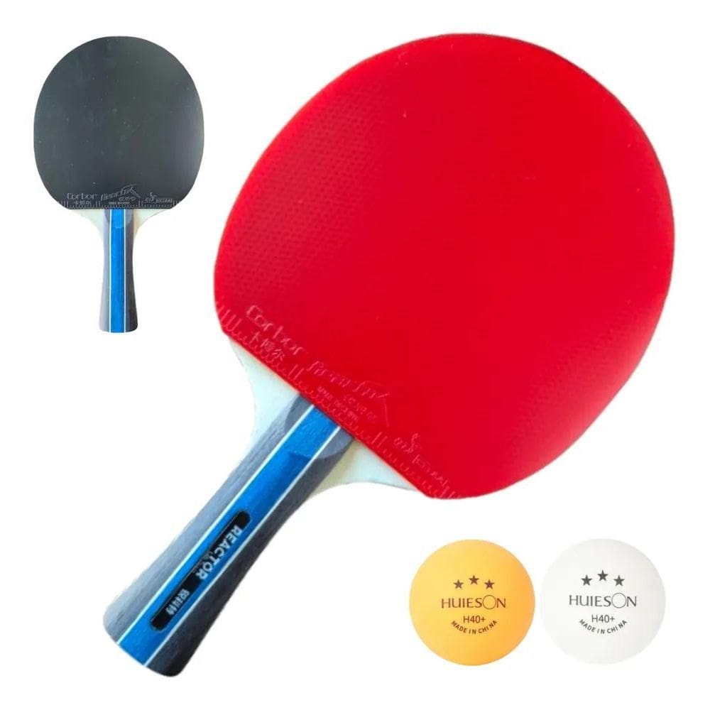 Raquete Ping Pong Profissional Reactor Ittf + 2 Bolas