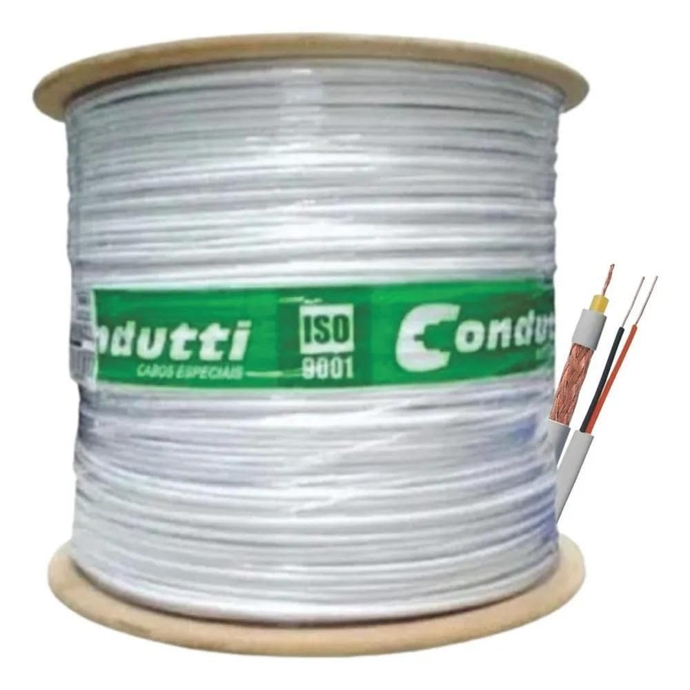 3X Bobina Cabo Coaxial 4Mm Cftv Bipolar Master 300M Condutti