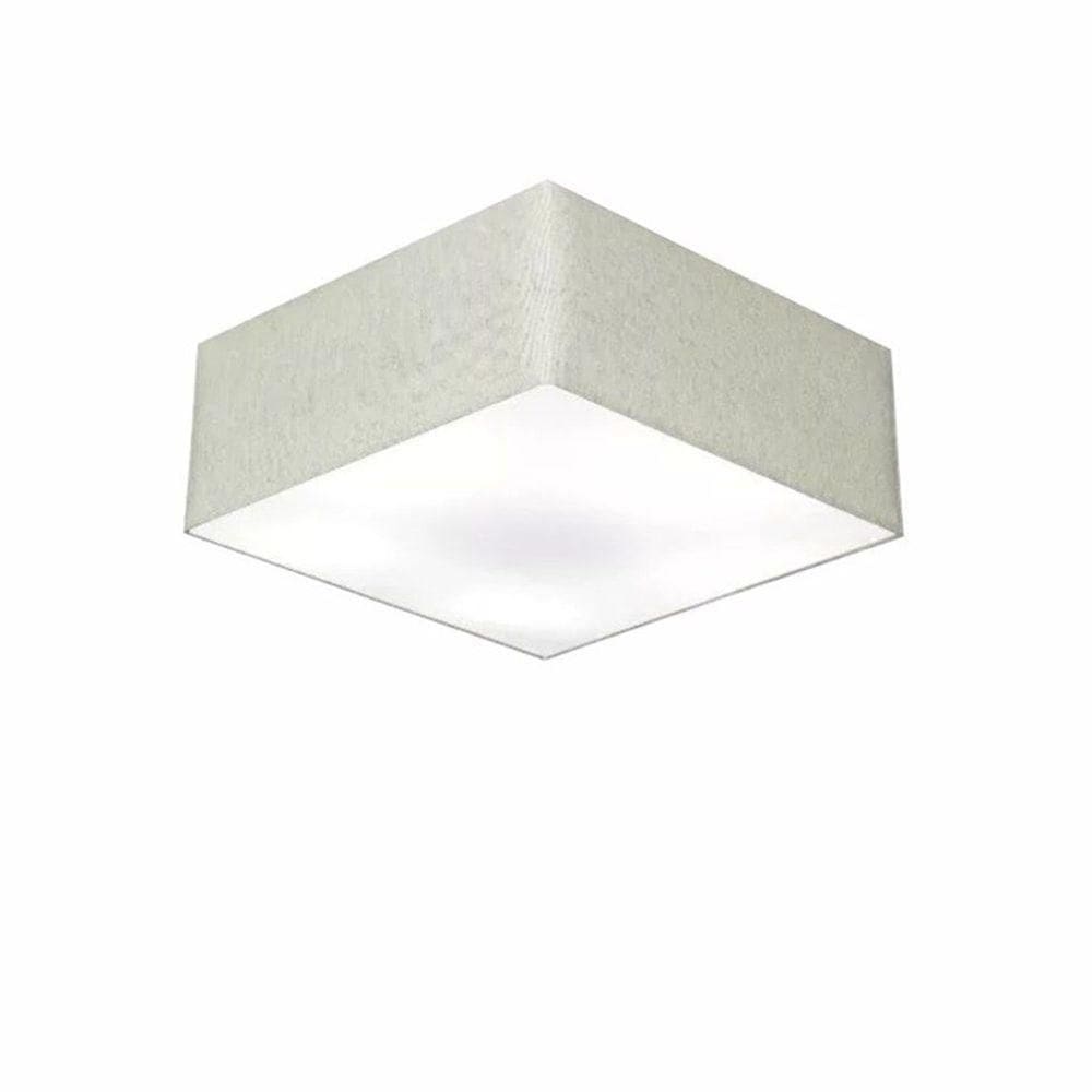 Plafon Quadrado Vivare Md-3050 Cúpula Em Tecido 12/40x40cm - Bivolt Rustico-cinza 127/220v