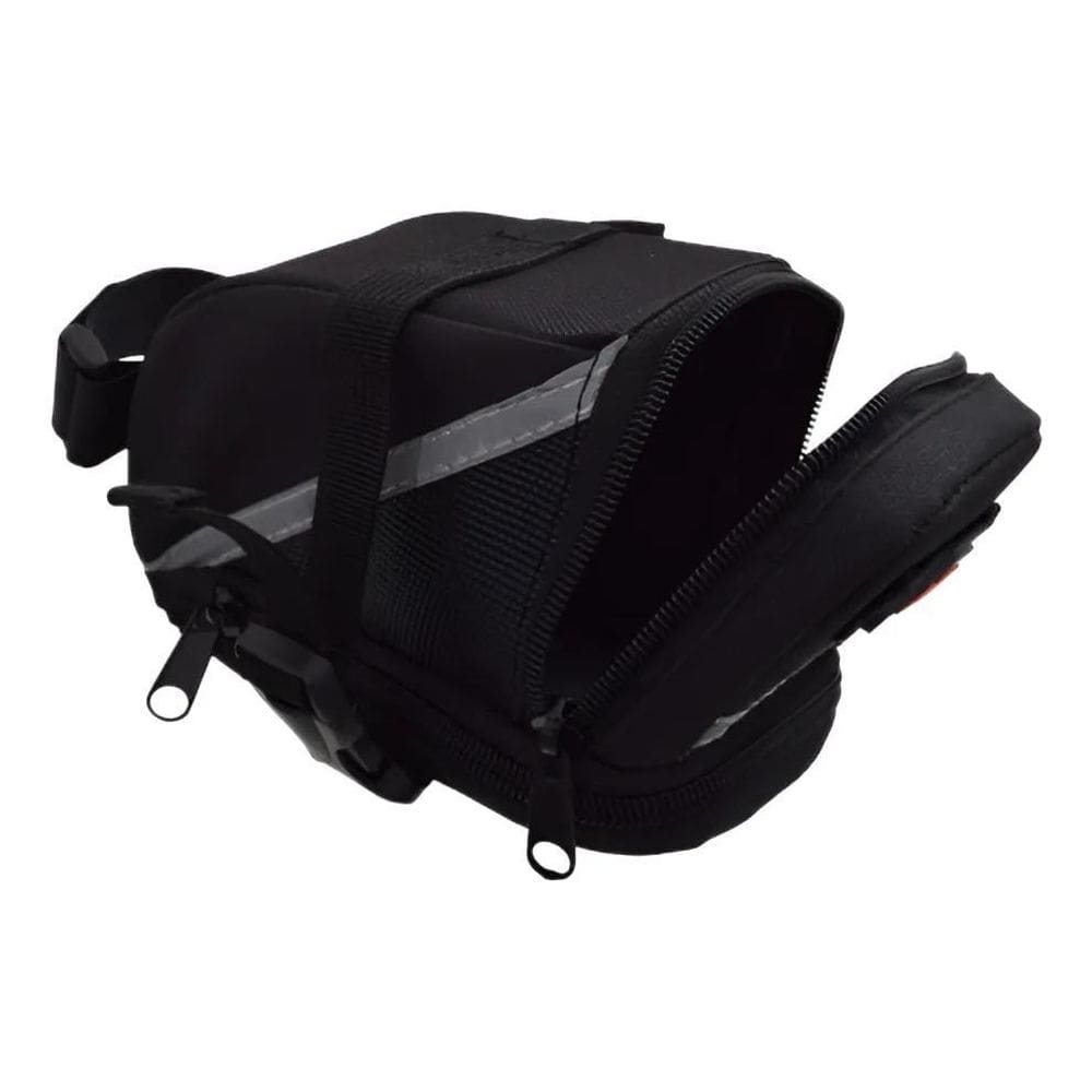 Bolsa De Selim Para Bike C/Refletor E Zíper Expansivel Top