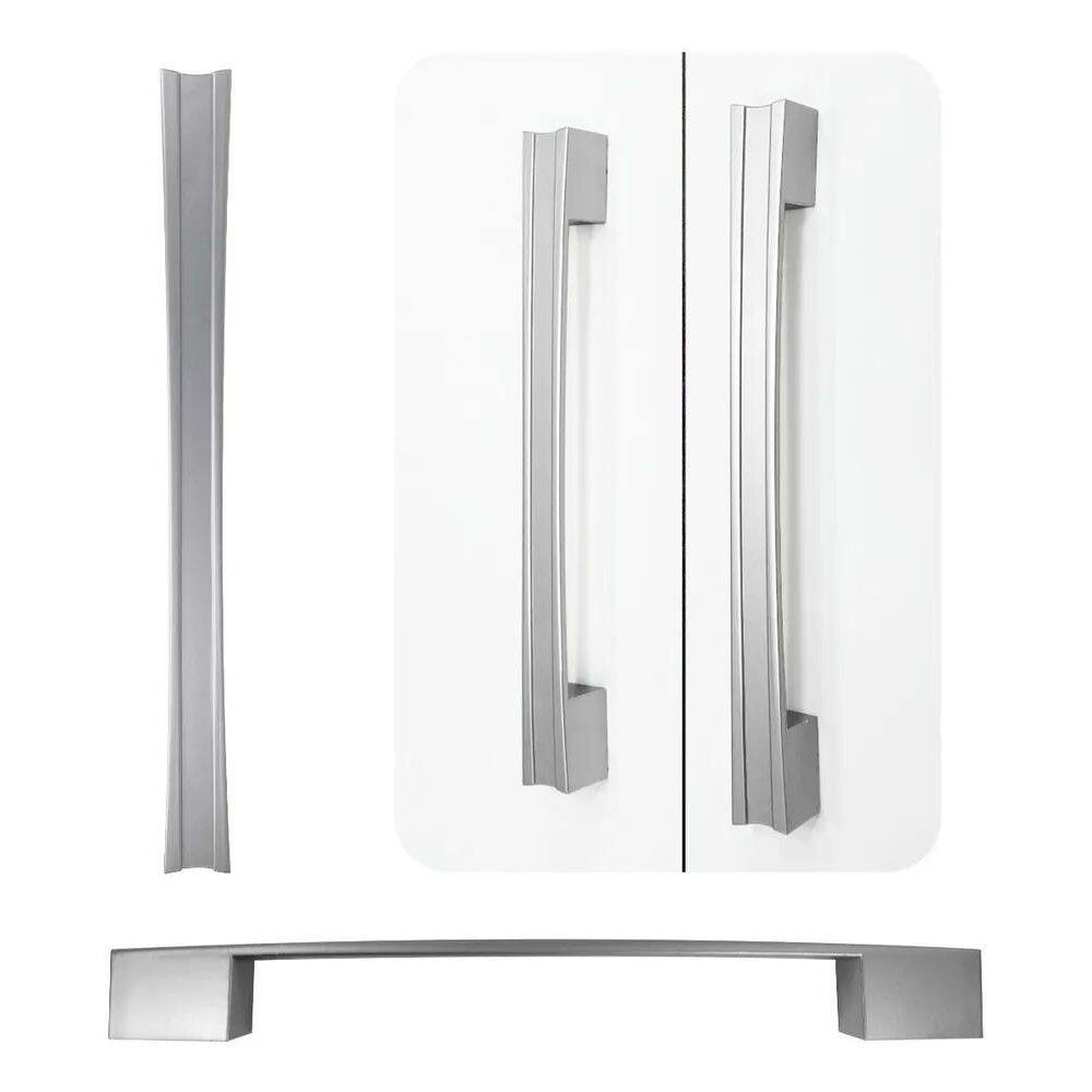 Kit C/10 Puxador Monza 160/192 Mm Porta Cozinha Guarda Roupa