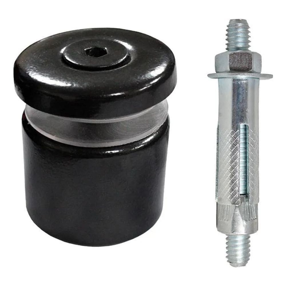 Boton Prolongador Preto Para Guarda Corpo Inox No Vidro