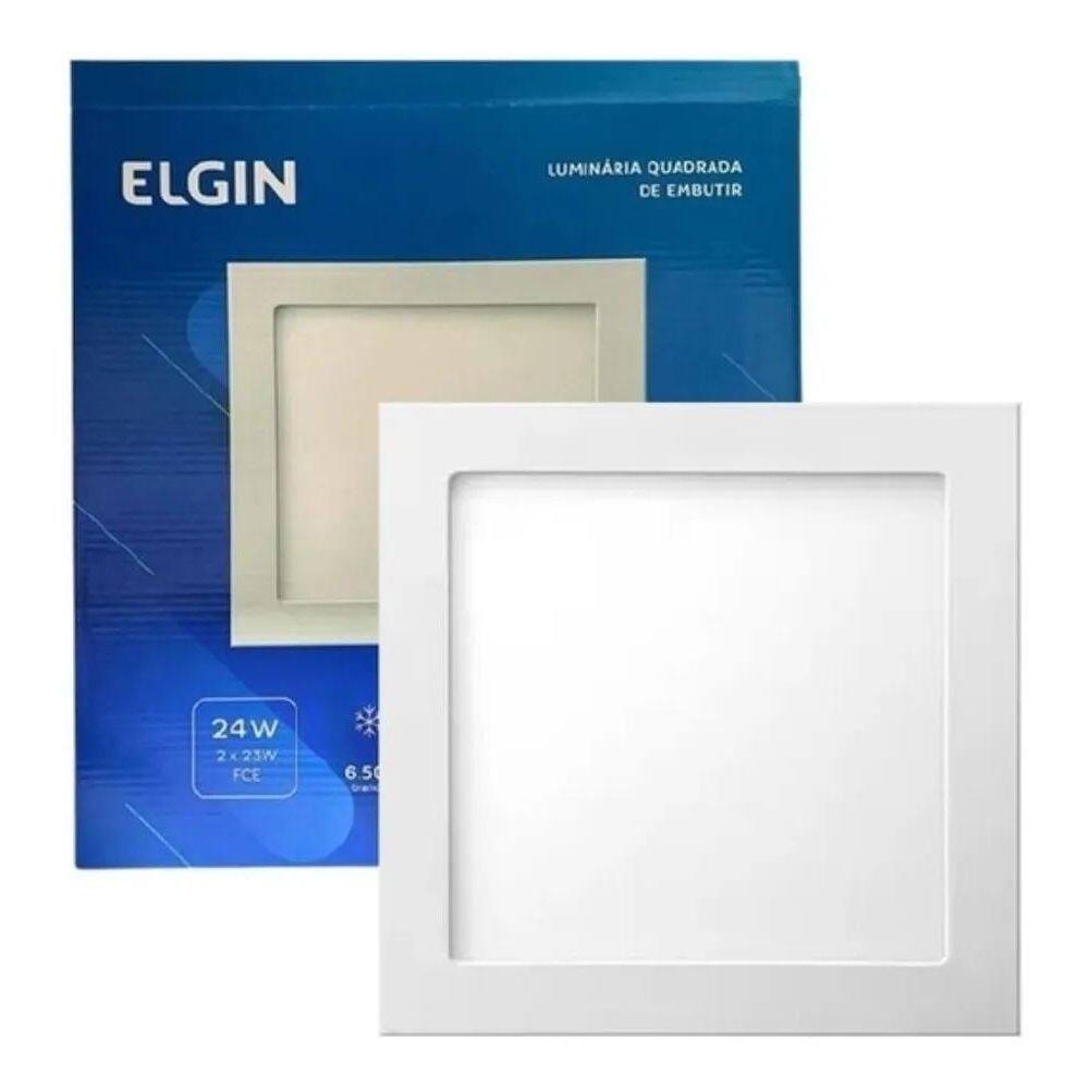 Plafon Elgin Painel Embutir Led 24W Branco-Frio 6500K