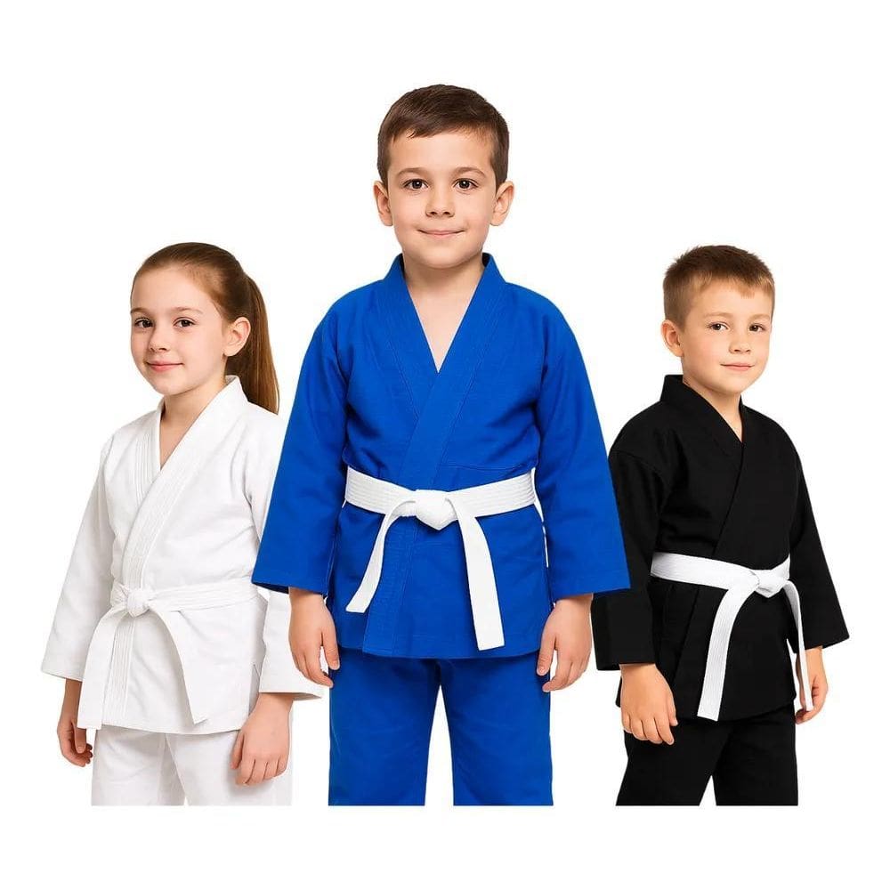 3X Kimono Infantil Jiu Jitsu Haganah Judô Reforçado + Faixa