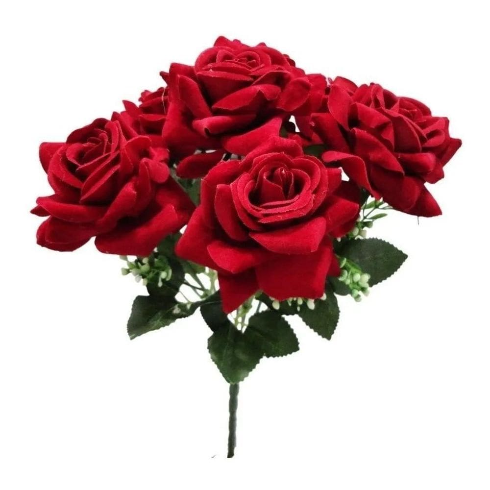 Buquê De Flores Rosas Artificiais Decoração Casamento Festa