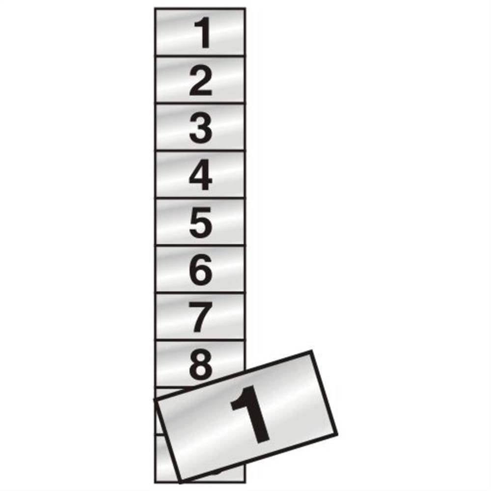 10 Placas de Alumínio Auto-Adesiva 5x2.5cm Numeral 1 a 10 - 100 CT - SINALIZE