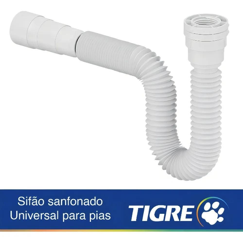 Sifão Flexível Ajustável Multiuso Pia/Lavatório/Tanque Tigre