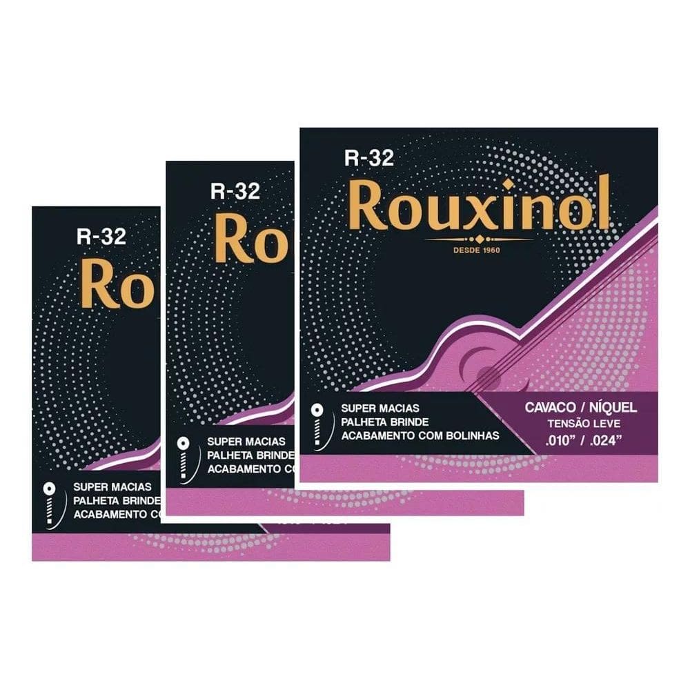 Kit 3 Encordoamentos Aço Cavaco Cavaquinho Leve Rouxinol R32